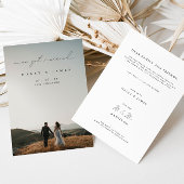 Moderne minimalist We hebben een huwelijk met foto Aankondiging