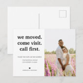 Moderne minimalist We hebben foto's verplaatst Aankondigingskaart (Voorkant / Achterkant)