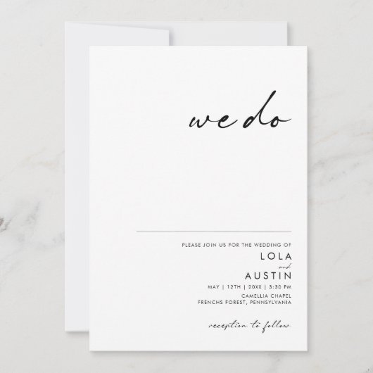 Moderne minimalist we wedden kaart (Voorkant)