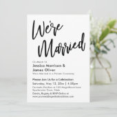 Moderne minimalist We zijn getrouwd zwart-wit Kaart (Staand voorkant)