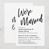 Moderne minimalist We zijn getrouwd zwart-wit Kaart (Voorkant / Achterkant)