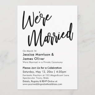 Moderne minimalist We zijn getrouwd zwart-wit Kaart