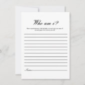 Moderne minimalist Wie ben ik Vrijgezellenfeest sp Kaart (Voorkant)