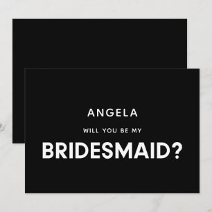Moderne minimalist zal je mijn bruidsmeisje kaart 
