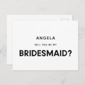 Moderne minimalist zal je mijn bruidsmeisje zijn briefkaart (Voorkant / Achterkant)