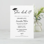 Moderne minimalist ze deed het Afstuderen Kaart (Staand voorkant)