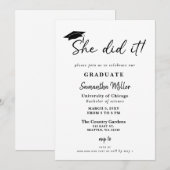 Moderne minimalist ze deed het Afstuderen Kaart (Voorkant / Achterkant)