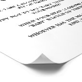 Moderne minimalist zeg niet baby baby shower spel poster (Hoek)