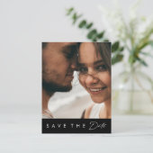 Moderne Minimalist | Zwarte Krachtige Foto Bewaar  Uitnodiging Briefkaart (Staand voorkant)