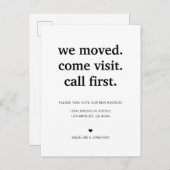 Moderne minimalisten zijn verhuisd aankondigingskaart (Voorkant / Achterkant)