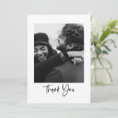 Moderne, minimalistisch script Typografie Weduwfot Bedankkaart (Staand voorkant)