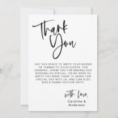 Moderne, minimalistisch script Typografie Weduwfot Bedankkaart (Achterkant)