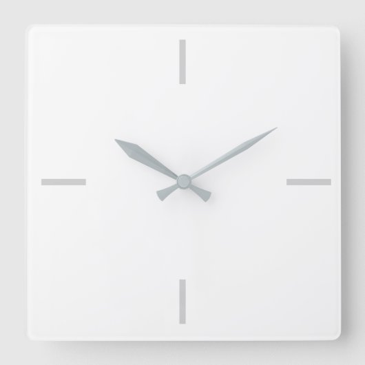 Moderne minimalistisch wit en grijs vierkante klok (Voorkant)