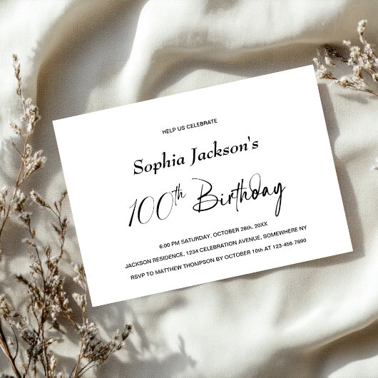 Moderne minimalistische 100ste verjaardag kaart