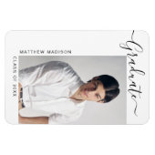 Moderne minimalistische 1-foto-Afstudeerder aankon Magneet (Horizontaal)