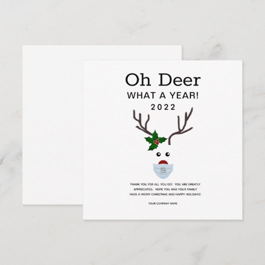 Moderne minimalistische 2022-zakelijke Logo kerst Feestdagenkaart (Voorkant / Achterkant)