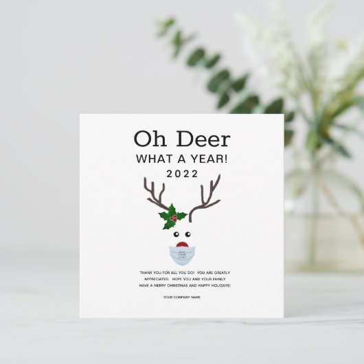 Moderne minimalistische 2022-zakelijke Logo kerst Feestdagenkaart (Staand voorkant)