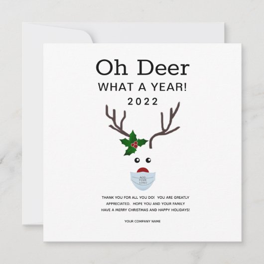 Moderne minimalistische 2022-zakelijke Logo kerst Feestdagenkaart (Voorkant)