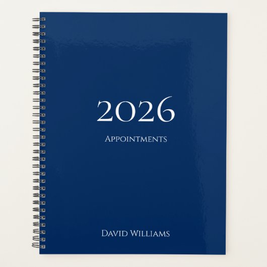 Moderne minimalistische 2024 Navy Blue Afspraak Planner (Voorkant)