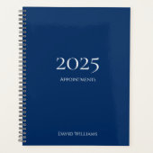 Moderne minimalistische 2024 Navy Blue Afspraak Planner (Voorkant)