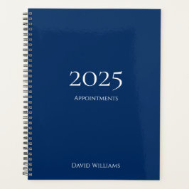 Moderne minimalistische 2024 Navy Blue Afspraak Planner