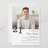 Moderne minimalistische 21e verjaardag kaart (Voorkant)