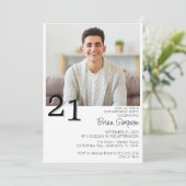 Moderne minimalistische 21e verjaardag kaart (Staand voorkant)