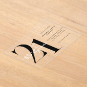 Moderne minimalistische 21ste verjaardag acryl uitnodigingen (Laagn)