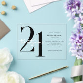 Moderne minimalistische 21ste verjaardag acryl uitnodigingen (Insitu (Huwelijk))