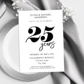 Moderne minimalistische 25e bruiloft Jubileum Kaart