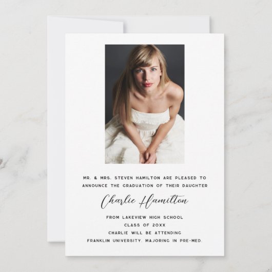 Moderne minimalistische 2 aankondiging van Afstude (Achterkant)