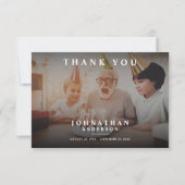 Moderne minimalistische 2-foto aangepaste herdenki bedankkaart (Achterkant)