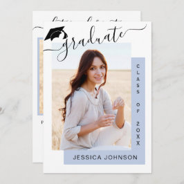 Moderne Minimalistische 2 FOTO Afstudeerfeest Kaart