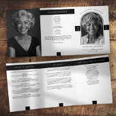 Moderne minimalistische 2-foto begrafenis / herden drieluik programma