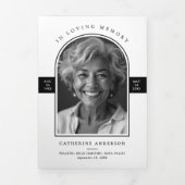 Moderne minimalistische 2-foto begrafenis / herden drieluik programma (Cover)