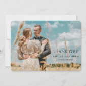 Moderne minimalistische 2 foto bruiloft dank u kaa (Voorkant)