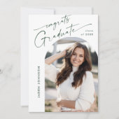 Moderne minimalistische 2 FOTO-graduatiepartij Kaart (Voorkant)