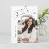 Moderne minimalistische 2 FOTO-graduatiepartij Kaart (Staand voorkant)