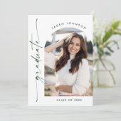 Moderne minimalistische 2 FOTO-graduatiepartij Kaart (Staand voorkant)