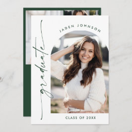 Moderne minimalistische 2 FOTO-graduatiepartij Kaart