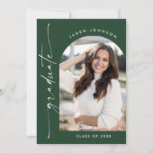 Moderne minimalistische 2 FOTO-graduatiepartij Kaart (Voorkant)
