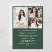 Moderne minimalistische 2 FOTO-graduatiepartij Kaart (Achterkant)