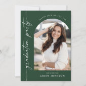 Moderne minimalistische 2 FOTO-graduatiepartij Kaart (Voorkant)