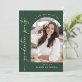 Moderne minimalistische 2 FOTO-graduatiepartij Kaart (Staand voorkant)