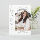 Moderne minimalistische 2 FOTO-graduatiepartij Kaart (Staand voorkant)