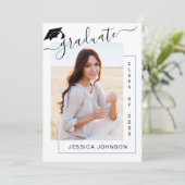 Moderne minimalistische 2 FOTO-graduatiepartij Kaart (Staand voorkant)