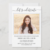 Moderne minimalistische 2 FOTO-graduatiepartij Kaart (Achterkant)