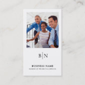 Moderne minimalistische 2-foto QR-code en sociale  Visitekaartje (Voorkant)