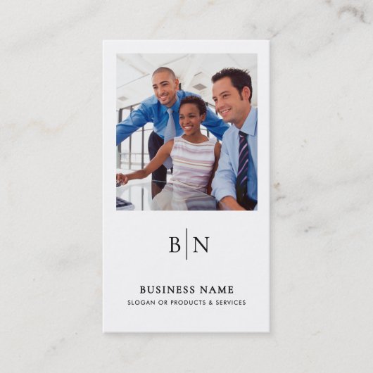 Moderne minimalistische 2-foto QR-code en sociale  Visitekaartje (Voorkant)