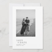 Moderne minimalistische 2 foto QR-code Save The Date (Voorkant)